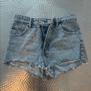 Zara Blue Studded Jean Shorts
